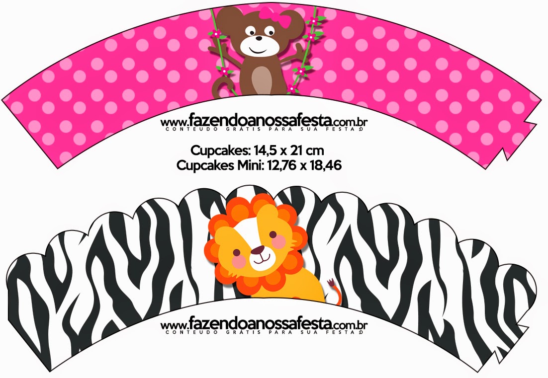 La Selva, para Niñas: Imprimibles Gratis para Fiestas. Wrappers para cupcakes.