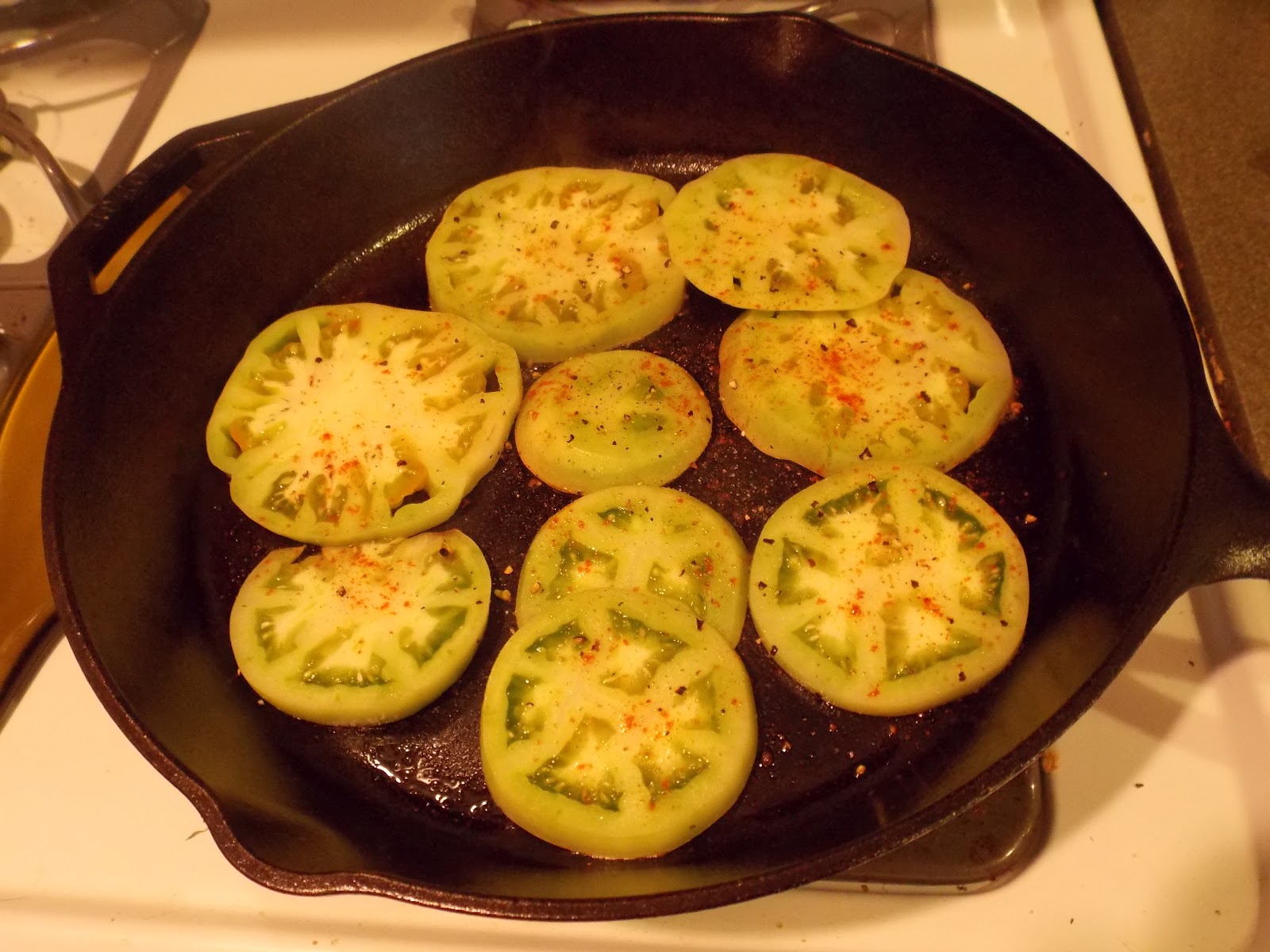 Some Sugar Added Crispy Baked Eggplant, Green Tomato & Mozzarella