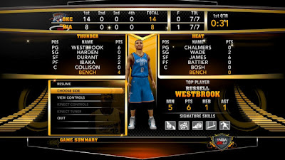 NBA 2K13 Game Summary Screenshot