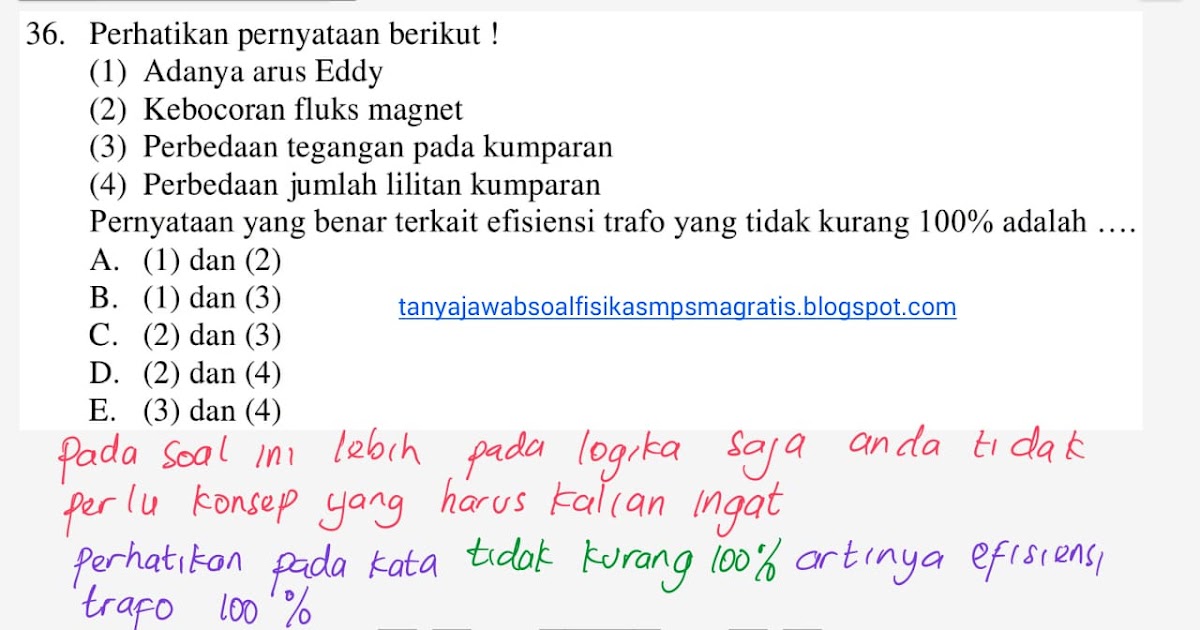 Fisika Fikiran Siap Kacau Penting Isi Blog Setelah Sosialize Geser Kebawah Yaaa Pembahasan Soal Unbk Fisika 2018 No 36