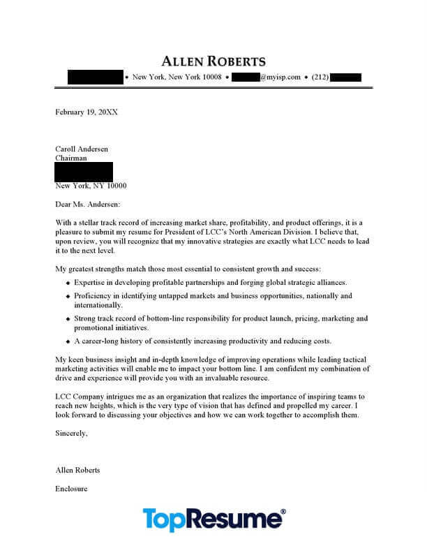 Email Cover Letter For Ceo Position | Sample Letter
