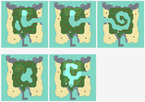 모여봐요 동물의 숲/마일리지 섬의 종류, 등장 확률, 지도 공략
