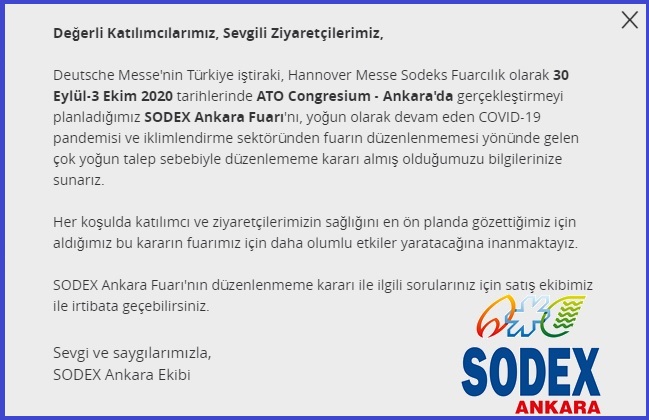 SODEX Ankara 2020 basın açıklaması