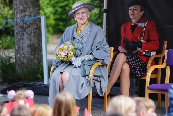 Queen Margrethe visited Borup School, Koege Mini-Town and Rehabilitation Center in Koege. Royal yacht Dannebrog