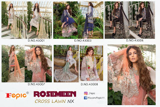 Fepic Rosemeen Cross Lawn Nx  Pakistani Suit 