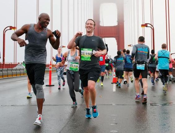 2 Mark Zuckerberg runs a marathon with Nigerian-born Facebook Executive, Ime Archibong