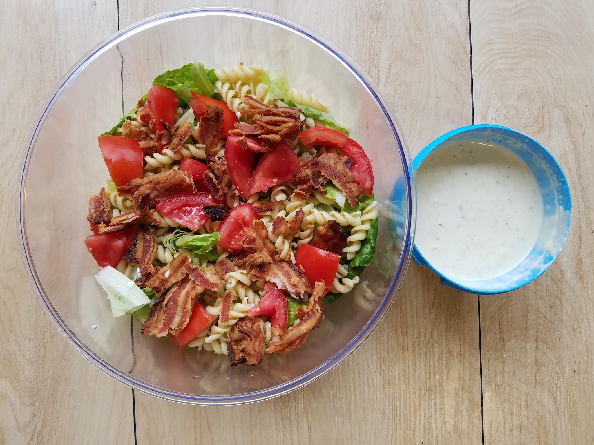 BLT Pasta Salad With My Bacon Mayo Ranch Dressing Preesi Food Whore