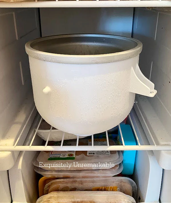 KitchenAid Ice Cream Maker Bowl in freezer