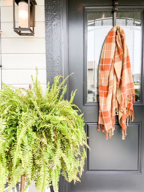 Scarf on front door