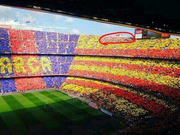 Only 447 Atletico Madrid fans at the Camp Nou during the Barcelona game