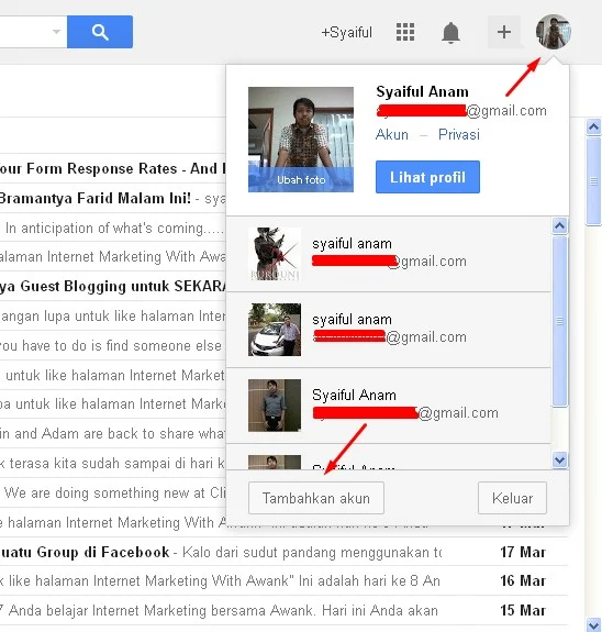 Cara Membuka Lebih Dari Satu Akun Gmail Pada Satu Browser