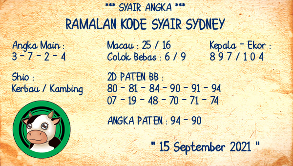 syair sydney rabu