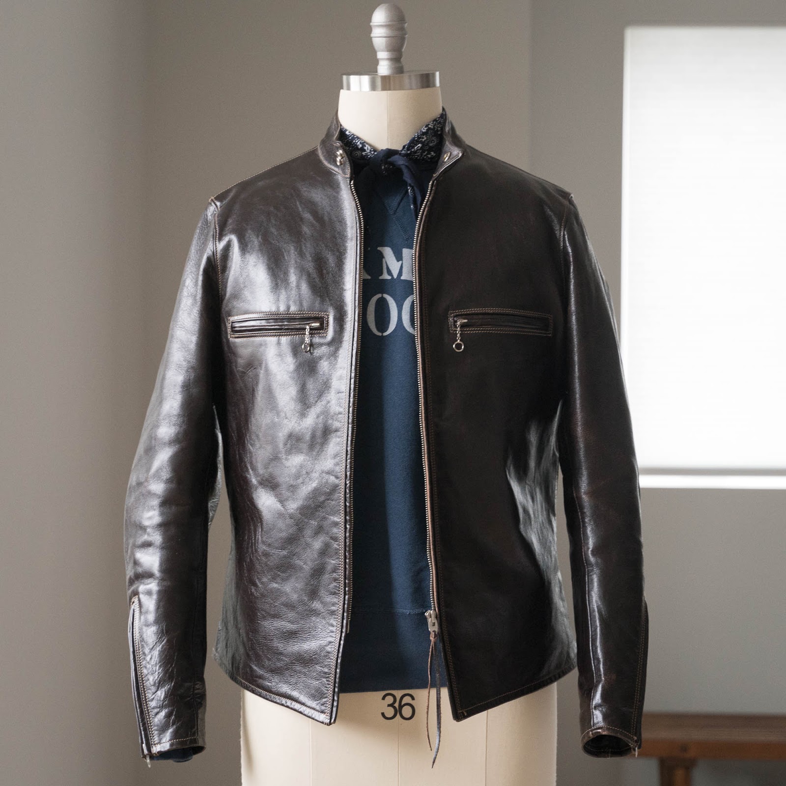 Genuine Leather Jacket for Men Horsehide Slim Short Fit Western