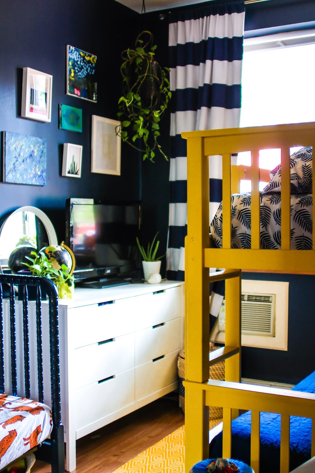 EyeCatching Bright Bohemian Tropical Inspired Shared Kids Bedroom