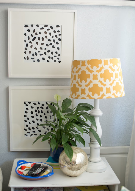 DIY spotted black and white print