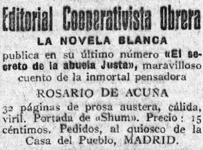 Anuncio publicado en El Socialista el 7-2-1929