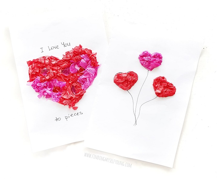Tissue Paper Valentine Heart Craft  Heart crafts valentine, Valentine  crafts for kids, Valentine paper crafts