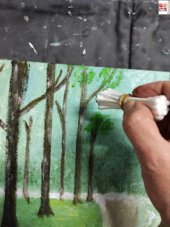 pintar un bosque con acrílicas
