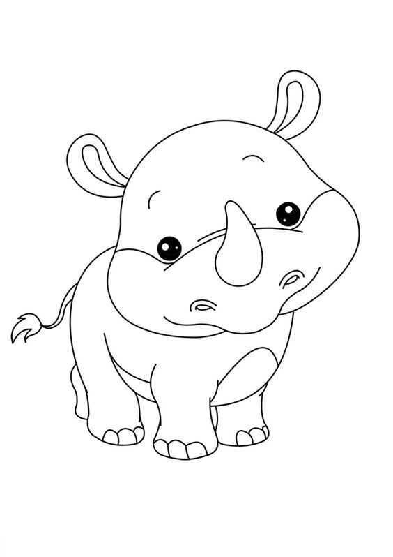 Tập tô màu con tê giác