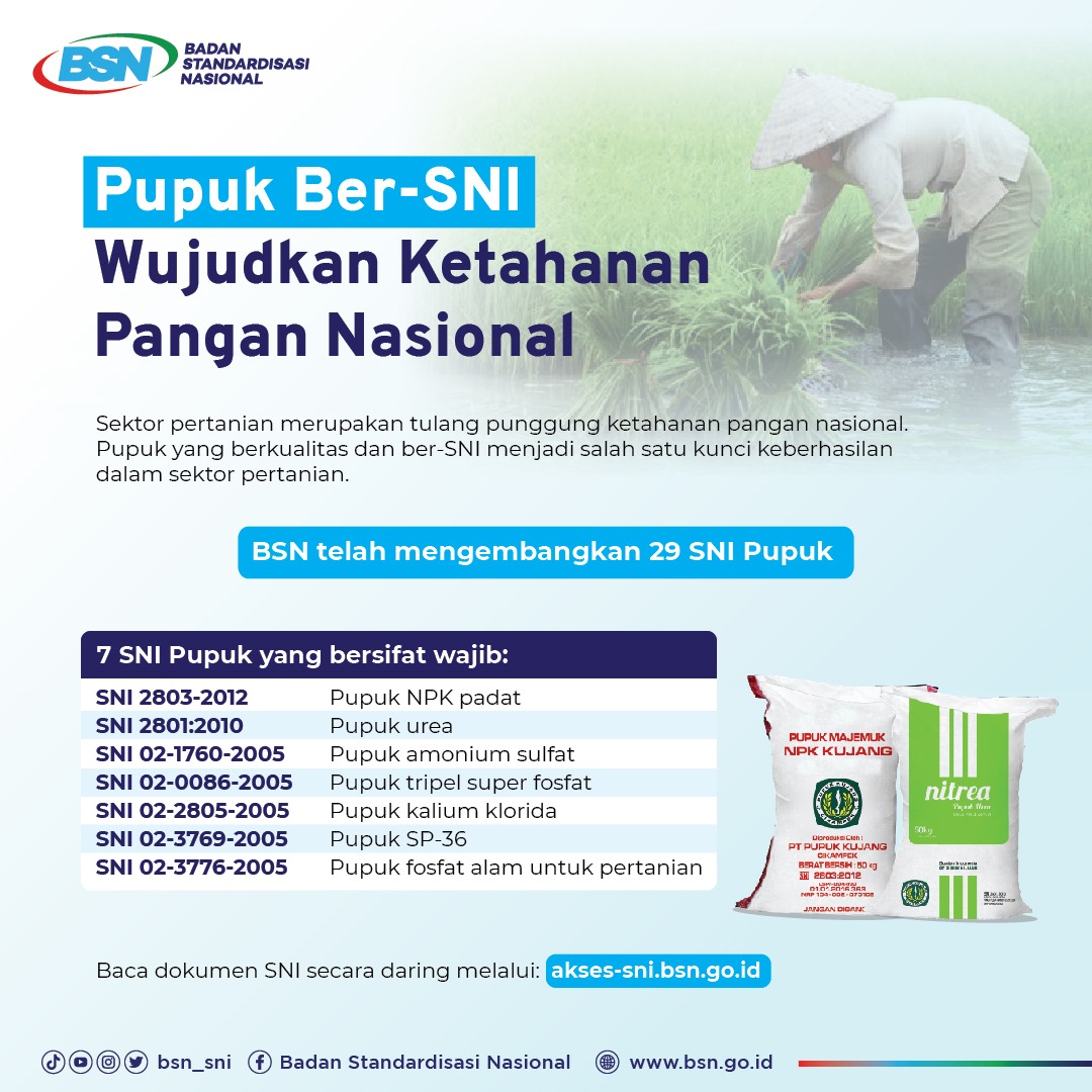 Wujudkan Ketahanan Sektor Pertanian, BSN Kembangkan 29 SNI Pupuk
