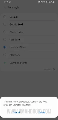 Mengatasi Font Tidak Didukung Di Samsung