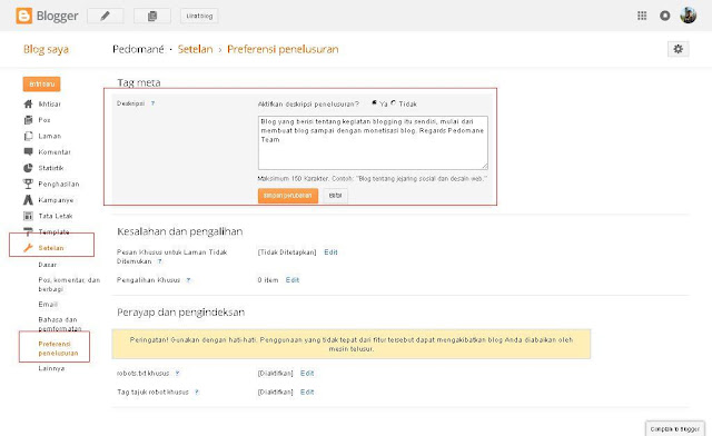 mengatur deskripsi blog contoh mengatur deskripsi blog yang bagus