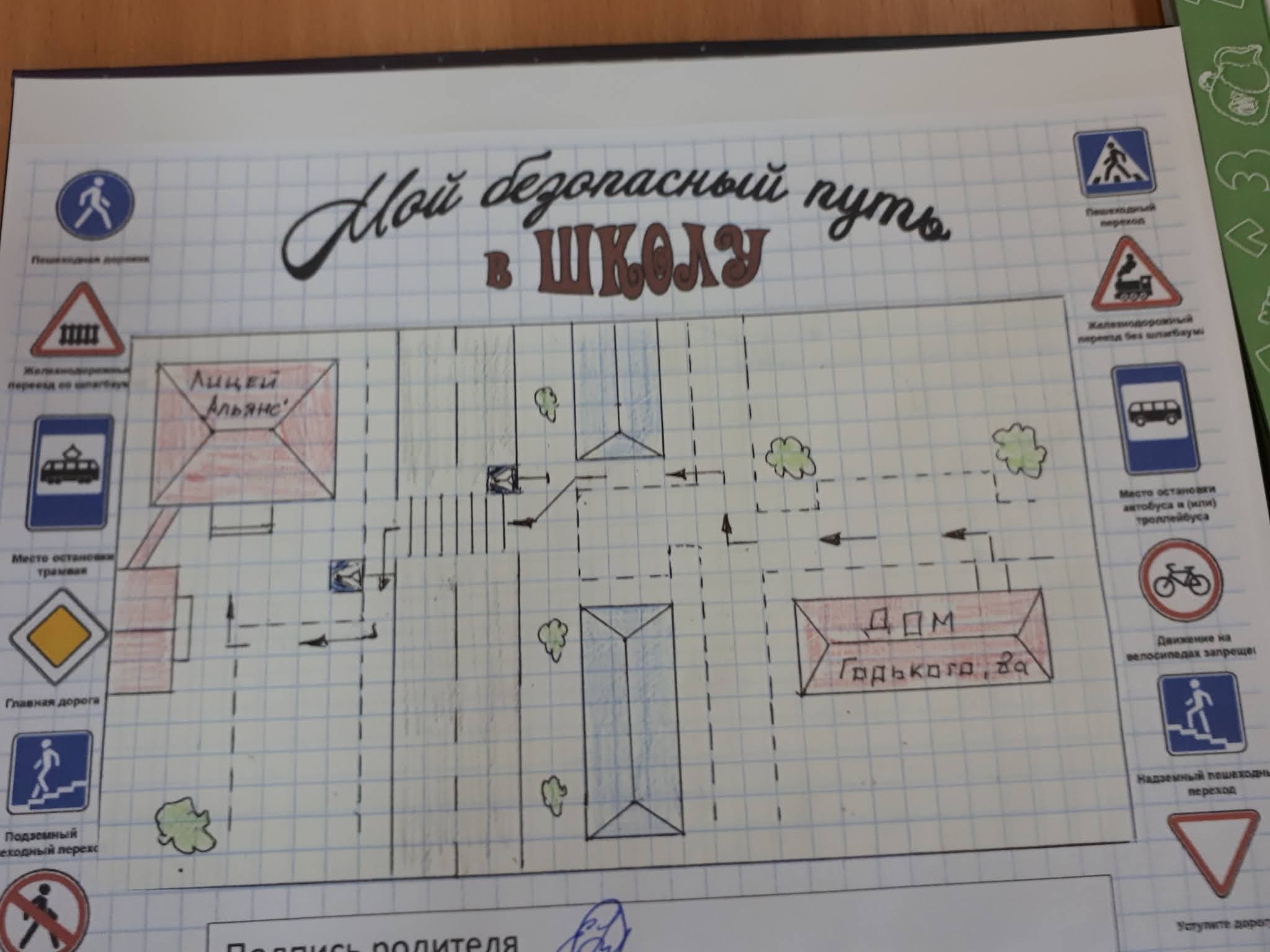 Маршрут дом школа дом схема 1 класс