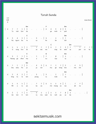 Not Angka Lagu Tanah Sunda Sekitar Musik