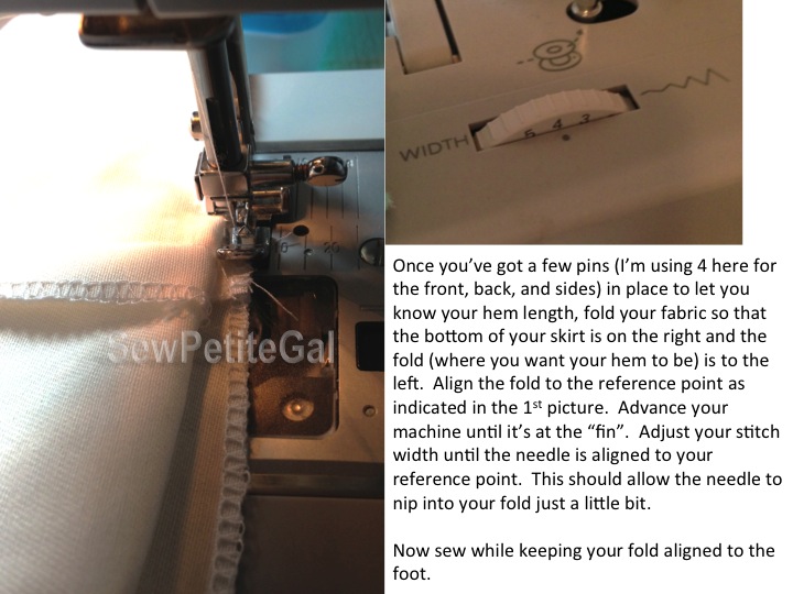 SewPetiteGal Sewing 101 Blind Hem Tutorial (Using a Zipper Foot)