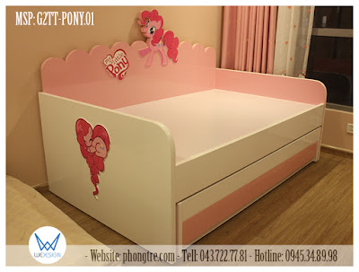 Mẫu giường tầng thấp kiểu sofa My Little Pony Pinkie Pie G2TT-PONY.01
