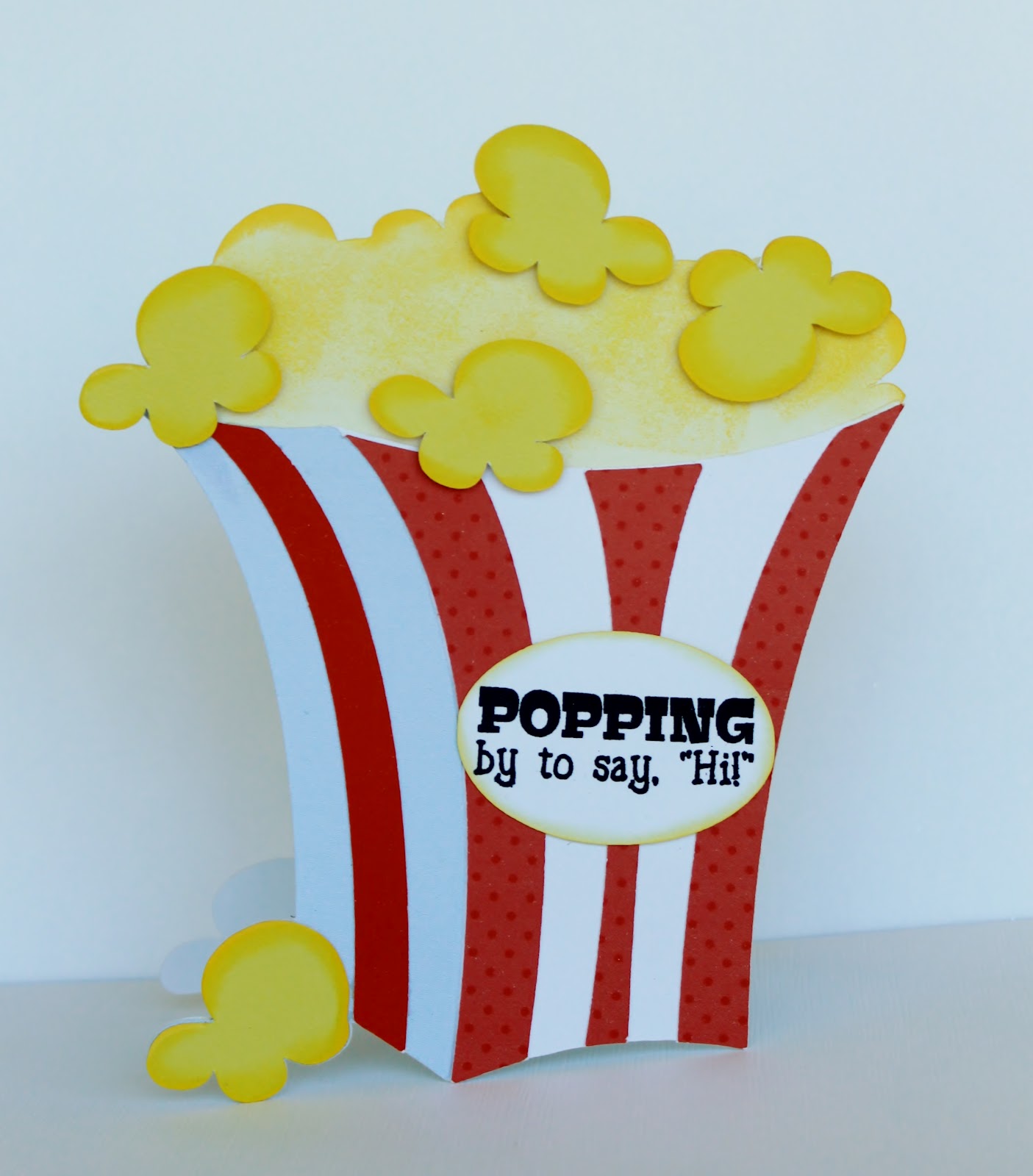 Popcorn Popping Say Hi Cricut Puns Cards Shaped Night Shape Invitation Gift...