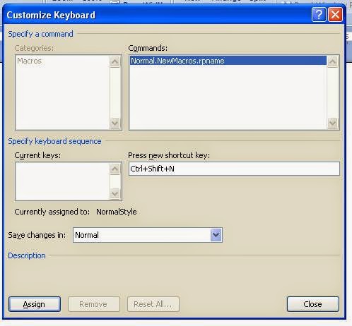 Macro Shortcut Key