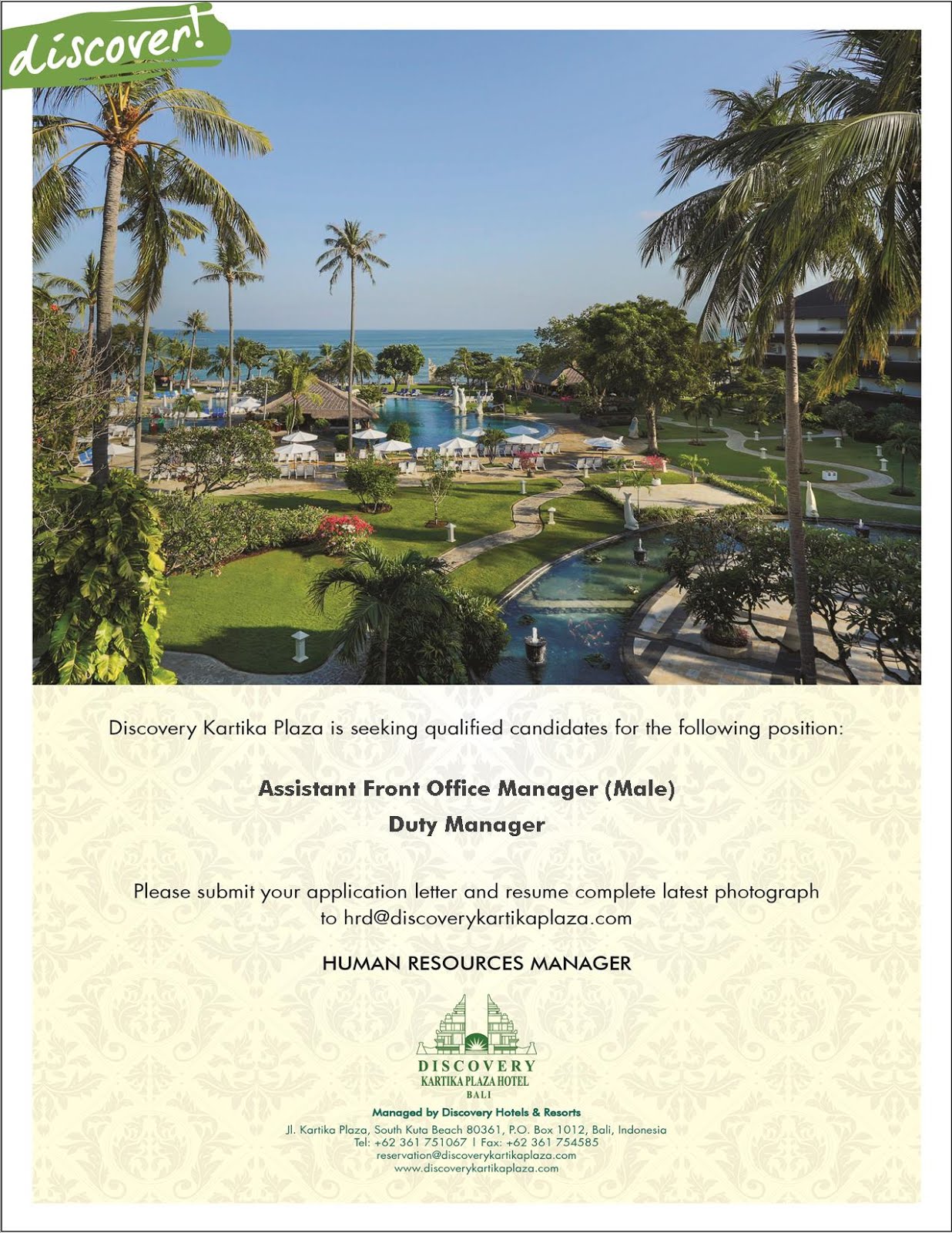 Bali Job Vacancy Hhrmabali {HHRMABali} Fw FW Job