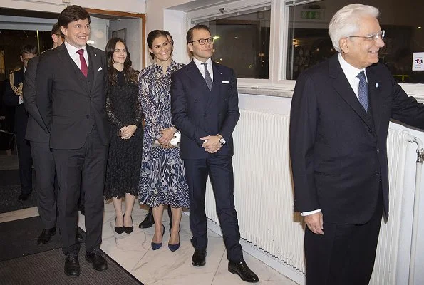 Crown Princess Victoria wore Zadig & Voltaire floral print dress. Princess Sofia wore Ida Sjöstedt Camille dress 3d lace