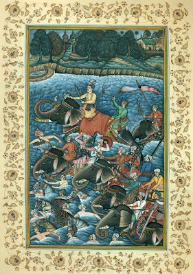 Get Crossing the River - Persian Miniature Embellished with Real Gold