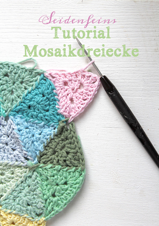Häkeln: kleine Mosaik - Dreiecke * Tutorial * small crochet triangles