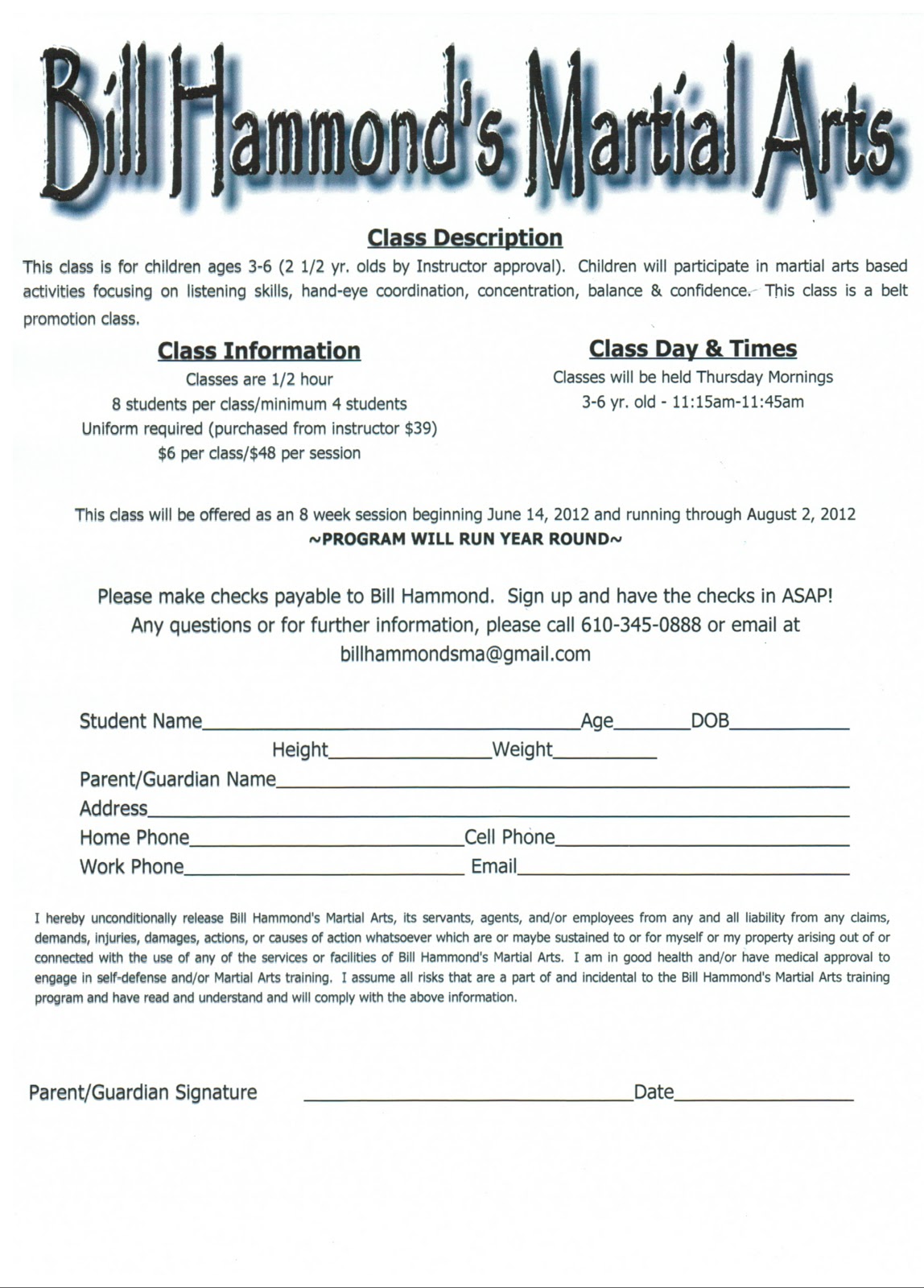 Bill Hammond's Martial Arts THE GROWING PLACE