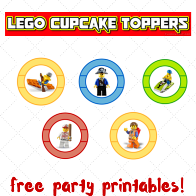 lego party printables, free lego printables, lego cupcake toppers