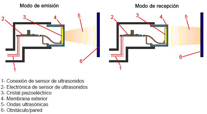 Constitución del sensor de ultrasonidos