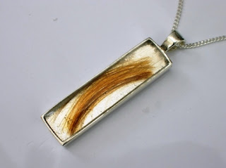 Sterling silver rectangular pendant for a loved ones hair