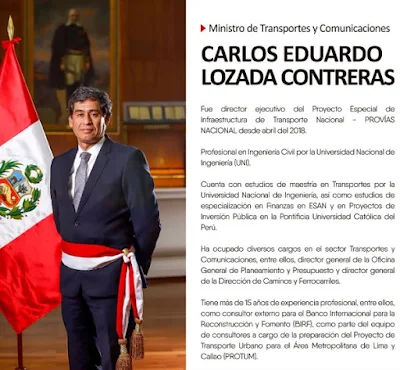 Carlos Lozada, ministro Transportes y Comunicaciones
