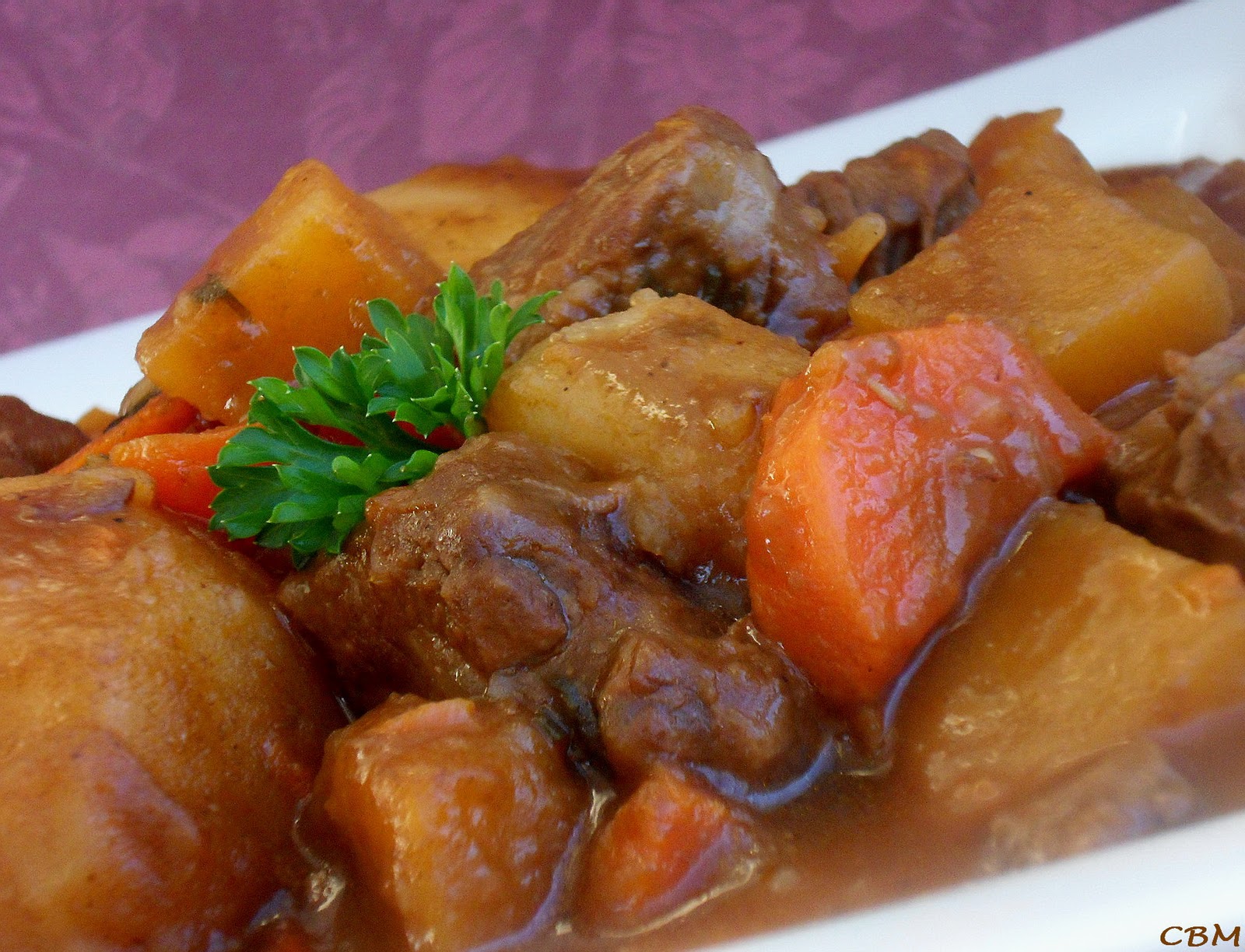 Dans la cuisine de Blancmanger Mijoté de bœuf à l’érable et légumes