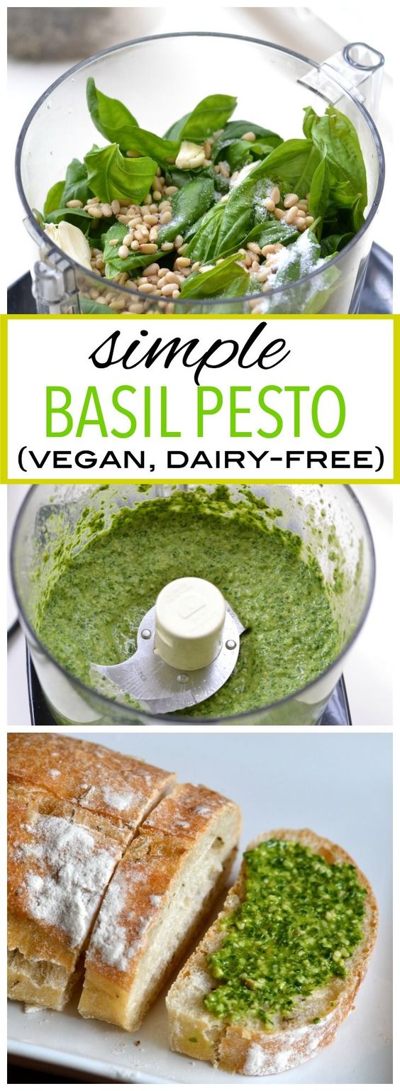 SIMPLE BASIL PESTO (VEGAN, DAIRY-FREE) #simplerecipes #basil #pesto #vegan #veganrecipes SIMPLE BASIL PESTO (VEGAN, DAIRY-FREE) #simplerecipes #basil #pesto #vegan #veganrecipes