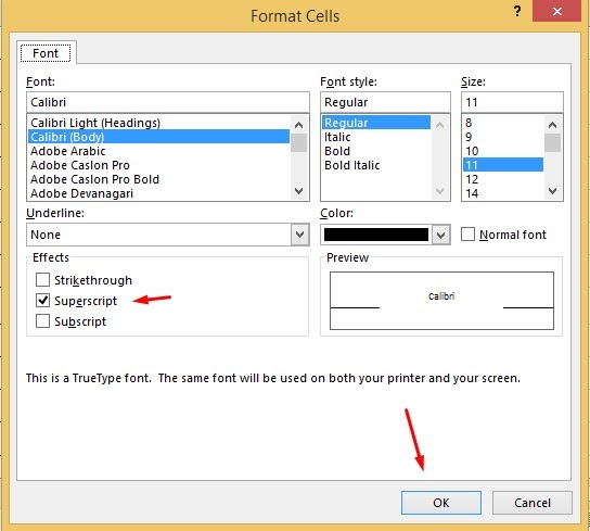 Cara Membuat Derajat Di Excel Menggunakan Superscript