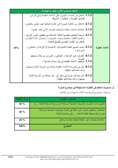 الإطار المرجعي للمباراة المشتركة لولوج كليات الطب والصيدلة وطب الأسنان