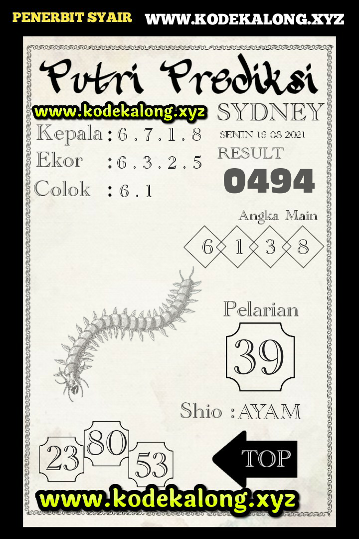 Syair Kampleng Sydney Senin 16 Agustus 2021 KAMPLENG HK