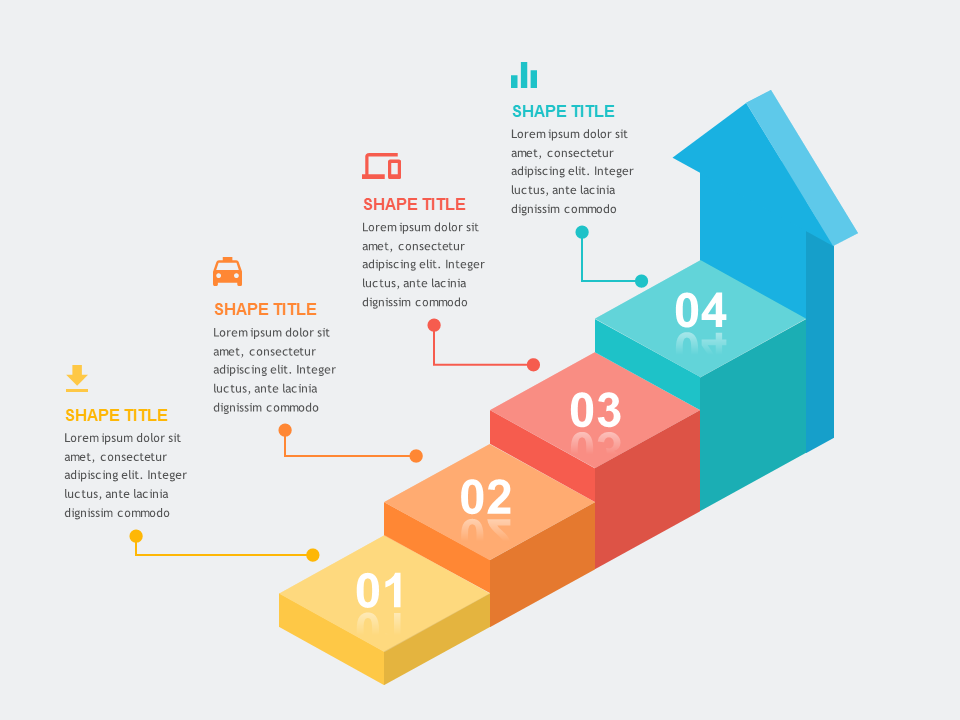 Cube Stair Final Arrow PowerPoint Templates - PowerPoint Free