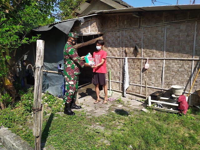 Koramil 12/Mranggen Salurkan Bantuan Beras Dari Kodim 0716/Demak