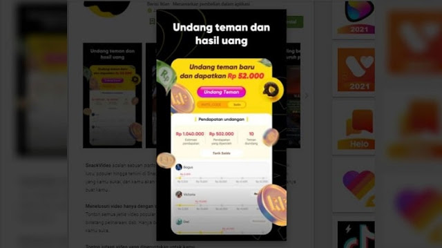 Cara Mendaftar Snack Video Untuk Hasilkan Rupiah