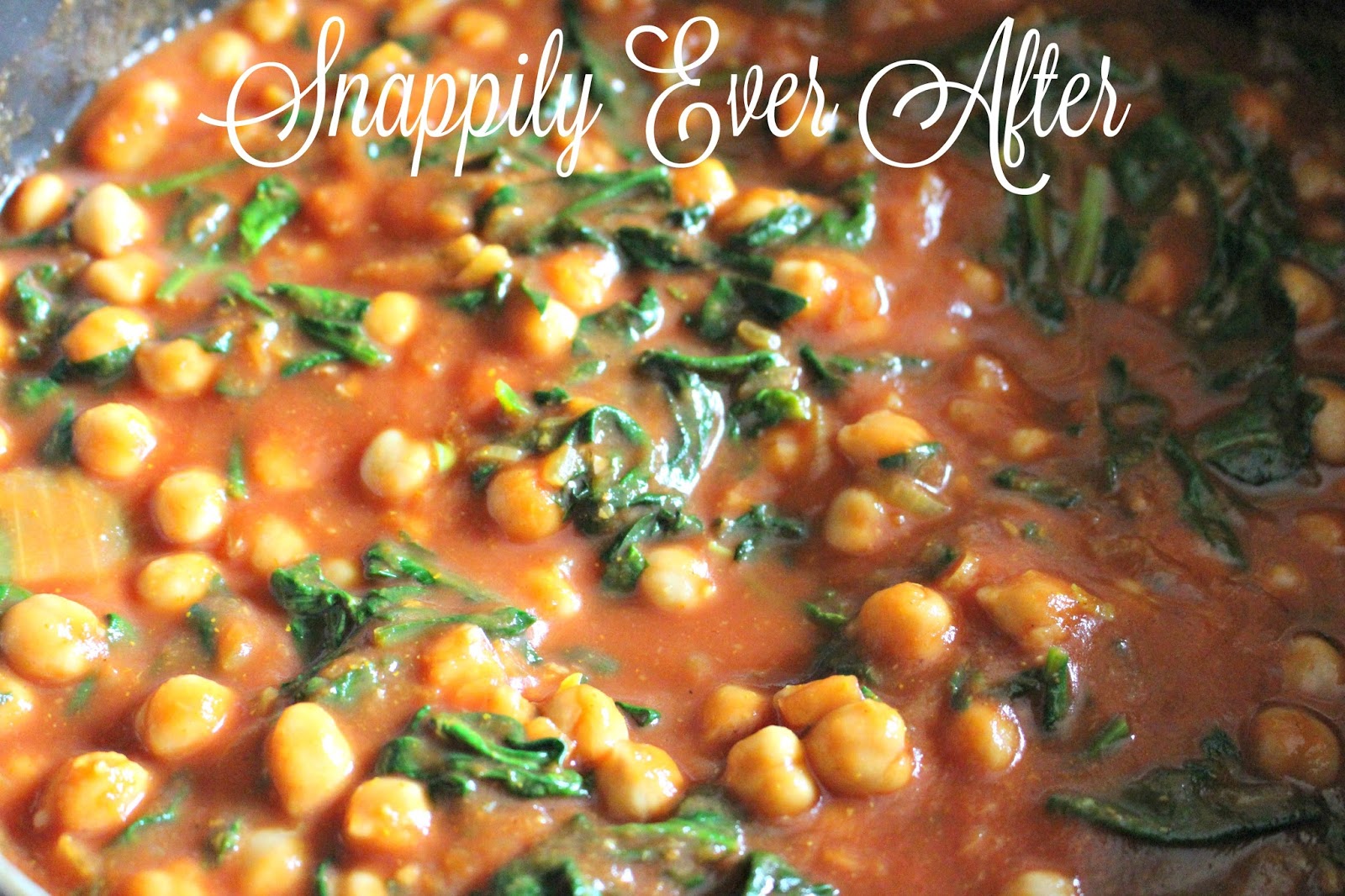 Snappily Ever After: Curried Chickpeas with Spinach